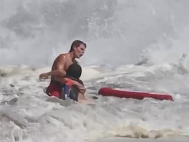 16-Year-Old Lifeguard Rescues Child From High Surf in Santa Cruz