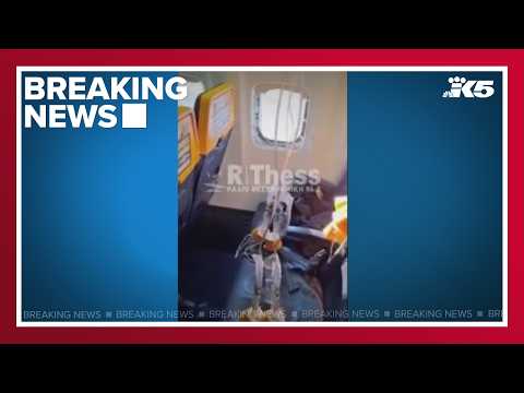 瑞安航空波音737客机窗户脱落，乘客半身被吸出机外，飞机紧急降落