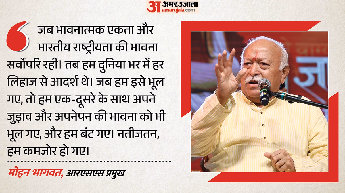विजयादशमी पर संघ प्रमुख भागवत का संबोधन: भारत में विभाजन, वैश्विक उथल-पुथल और नई पीढ़ी की भूमिका पर जोर