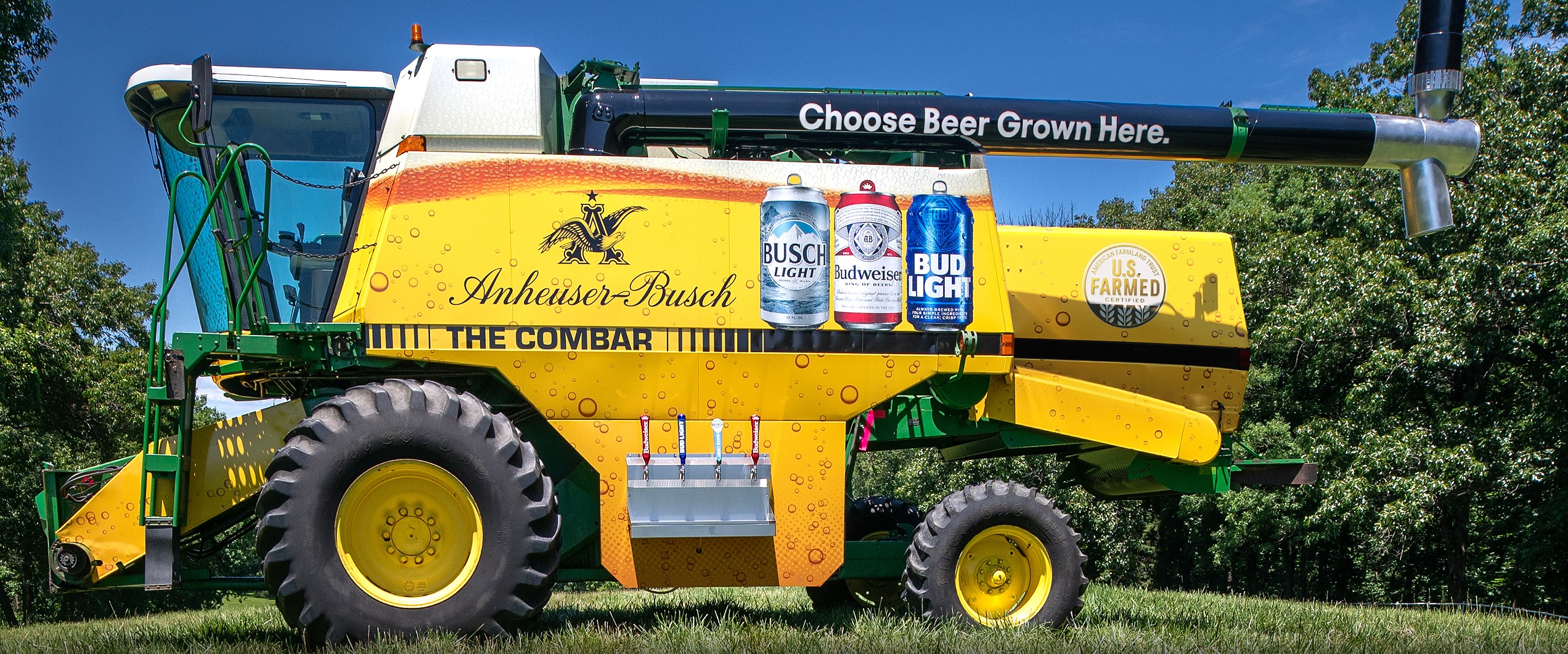 AB InBev Unveils Mobile Bar Built from Combine Harvester for US Tour