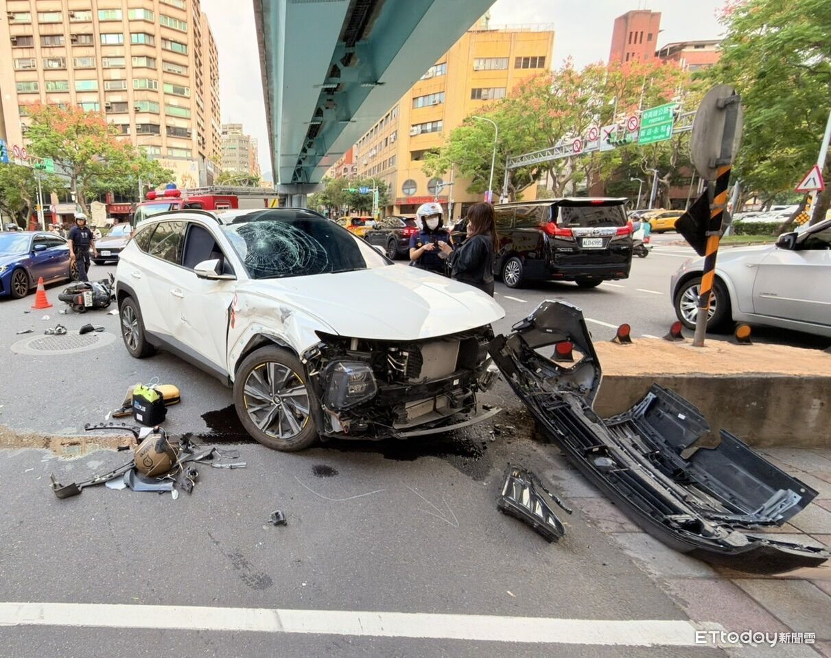 台北市發生休旅車與機車碰撞事故，騎士受重傷送醫