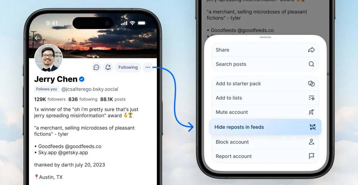 Bluesky Adds Feature to Hide Reposts