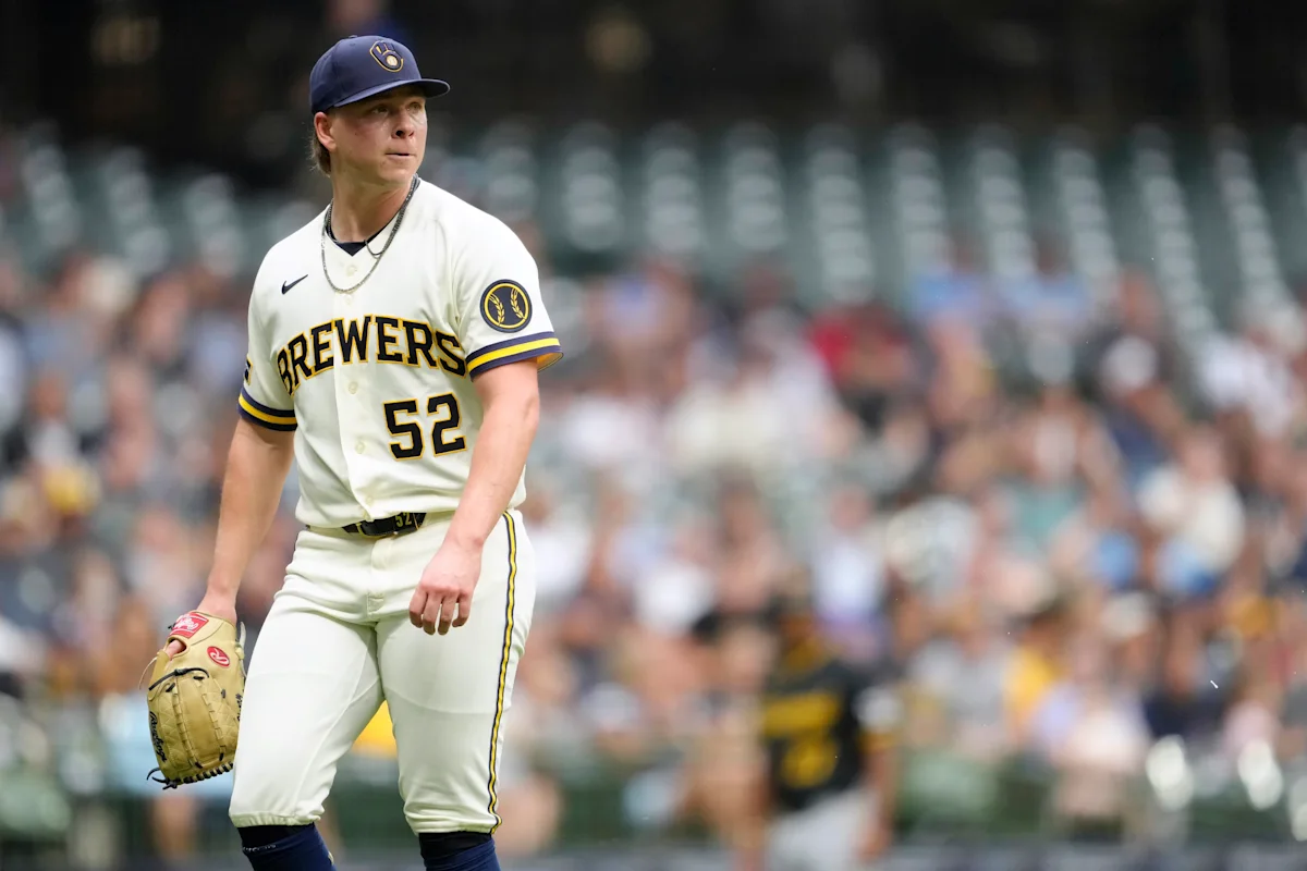 Brewers’ Harrison Strikes Out Eight Straight, Exits with Cramps