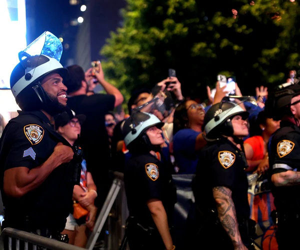 Chaotic Celebrations in Manhattan Follow Knicks Victory; Bus Set Ablaze and Teenager Injured