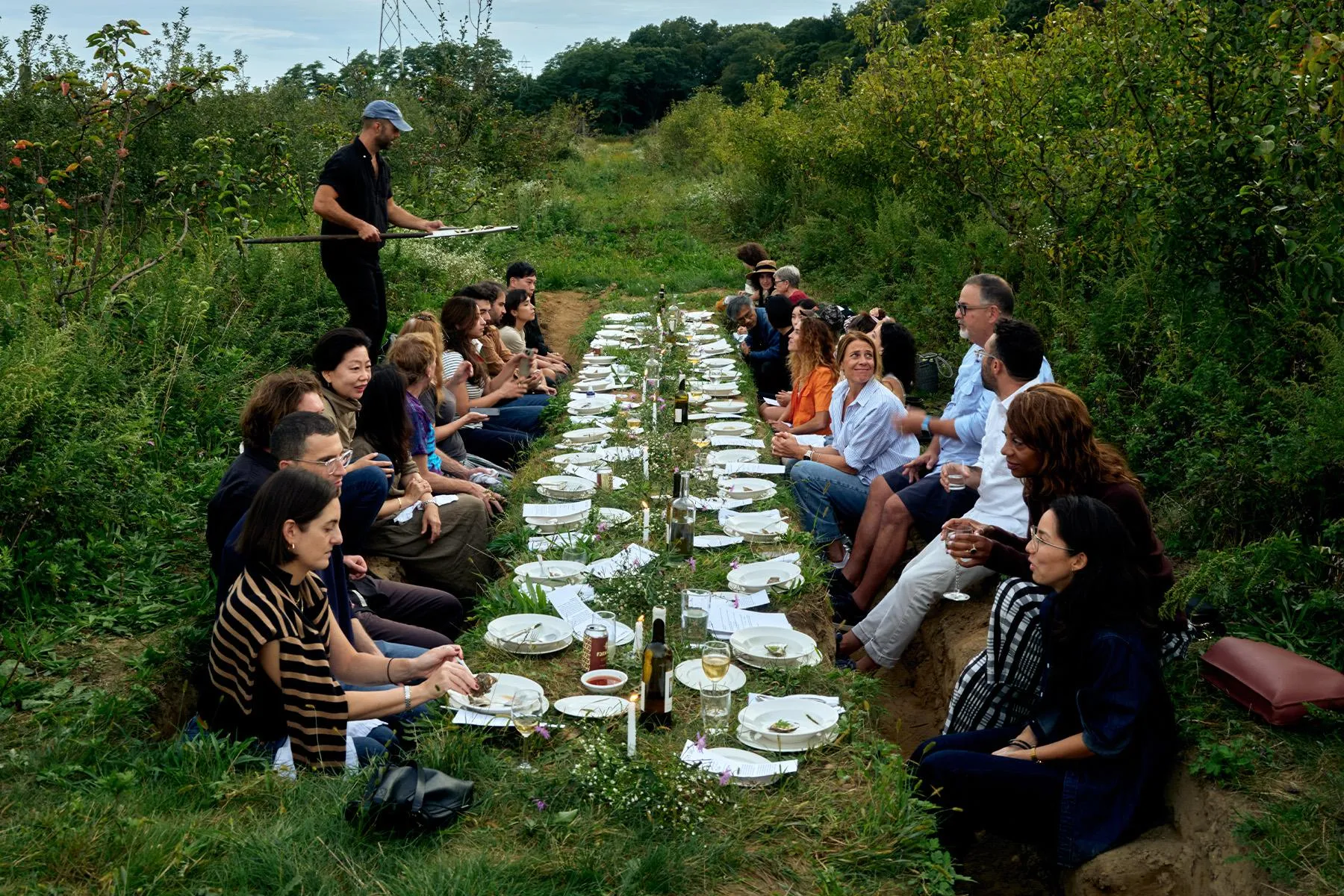 Charles Michel Conducts Painting Activity During Upstate New York Retreat