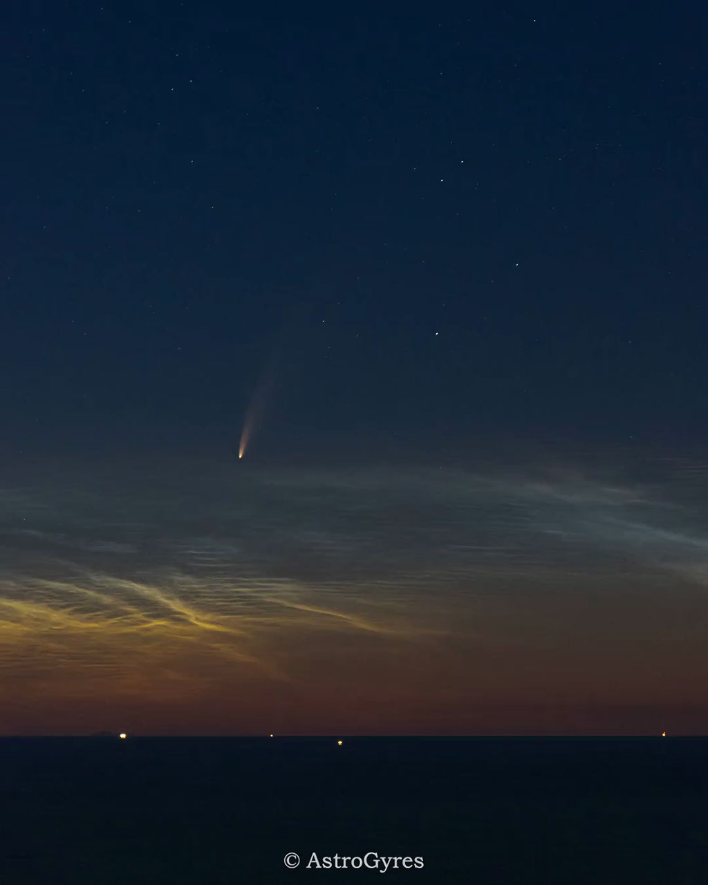 Comet NEOWISE Captured Rising Over Adriatic Sea