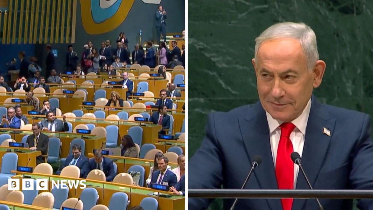 Dozens of UN Delegates Walk Out During Netanyahu Speech, Prompting Rebuke