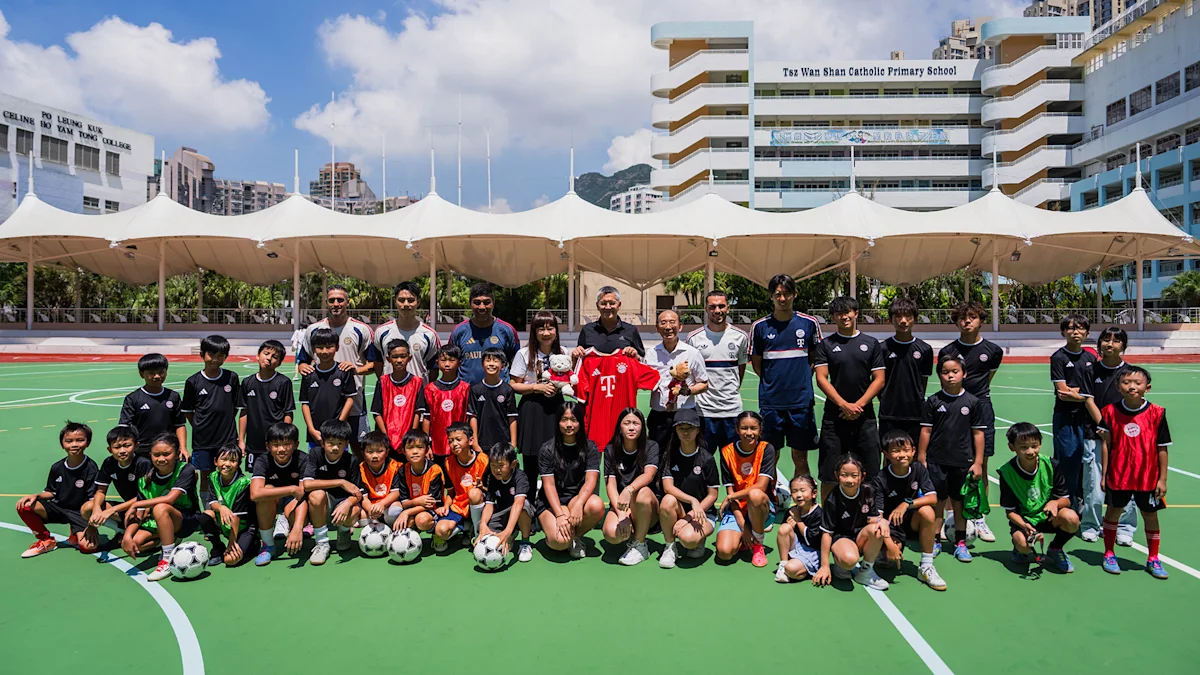 FC Bayern Players Train with Students in Munich