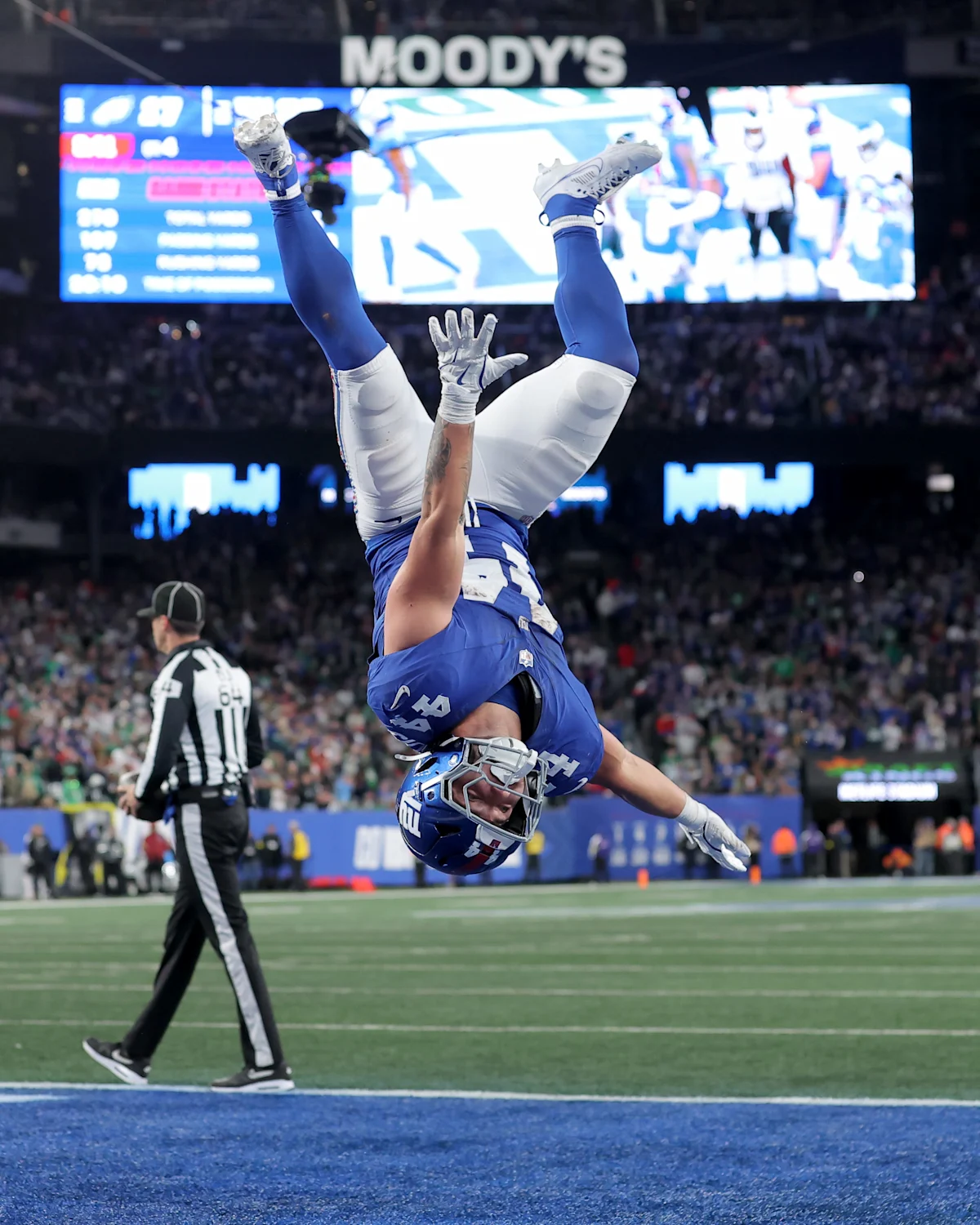 Giants RB Skattebo to Re-evaluate Backflip Celebration