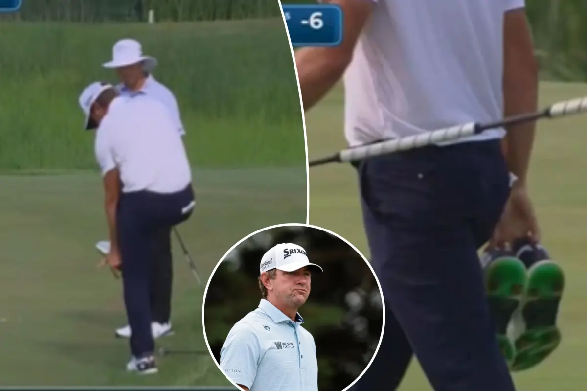 Lucas Glover Removes Shoes During PGA Tour Event
