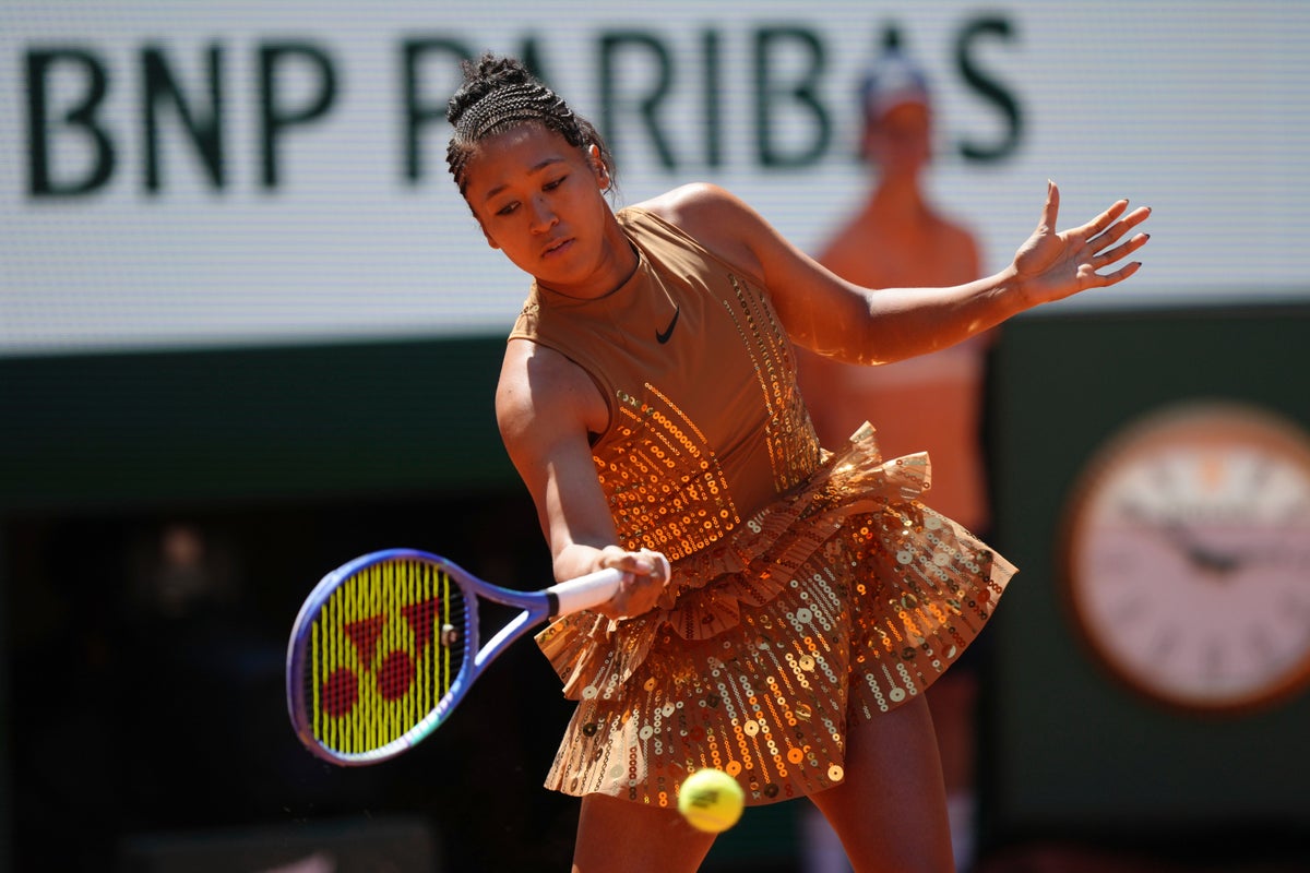 Naomi Osaka Wears Eiffel Tower-Inspired Gold Dress at French Open