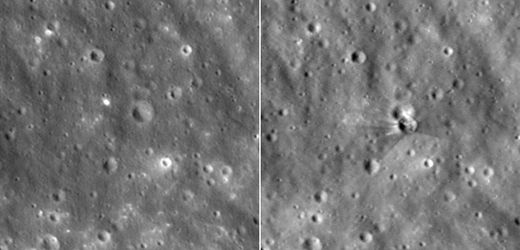 NASA veröffentlicht Bilder des Kraters nach SpaceX-Raketenaufprall auf dem Mond