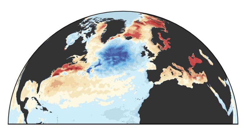 North Atlantic Cold Blob Indicates Weakening Current