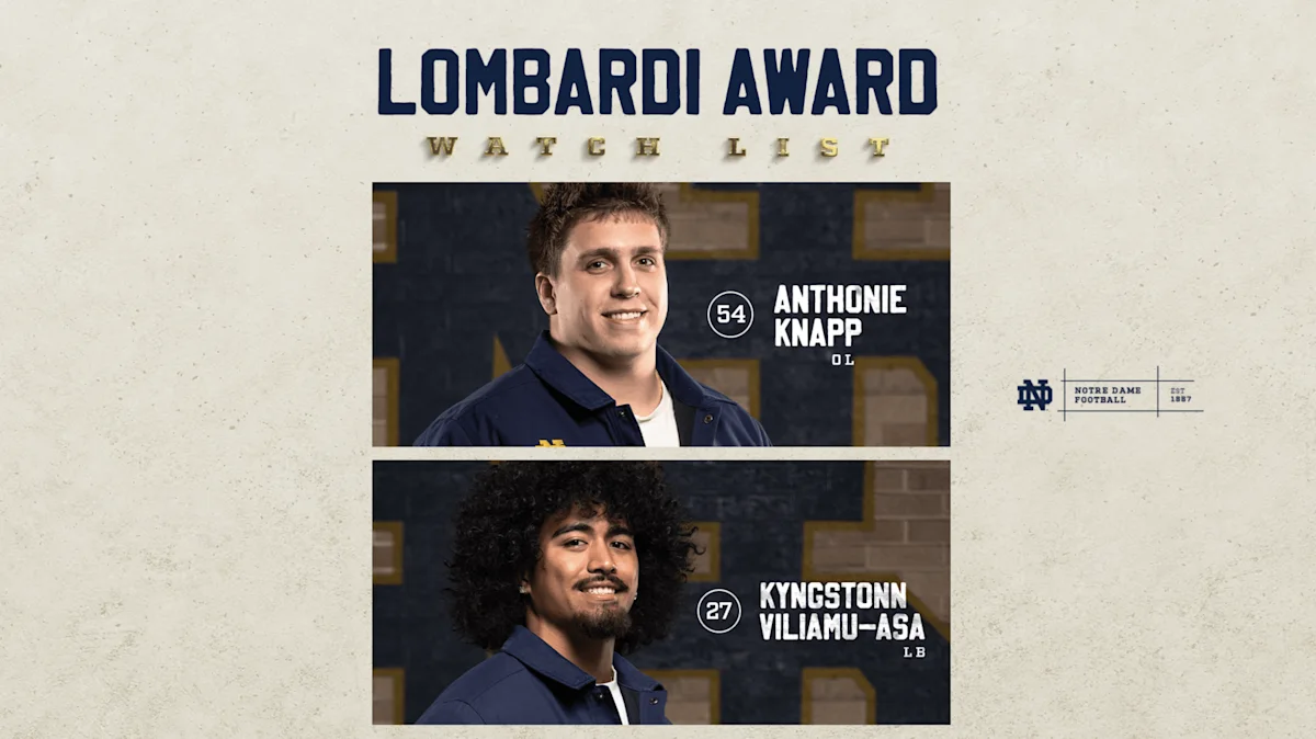 Notre Dame Football Players Named to Lombardi Award Watch List