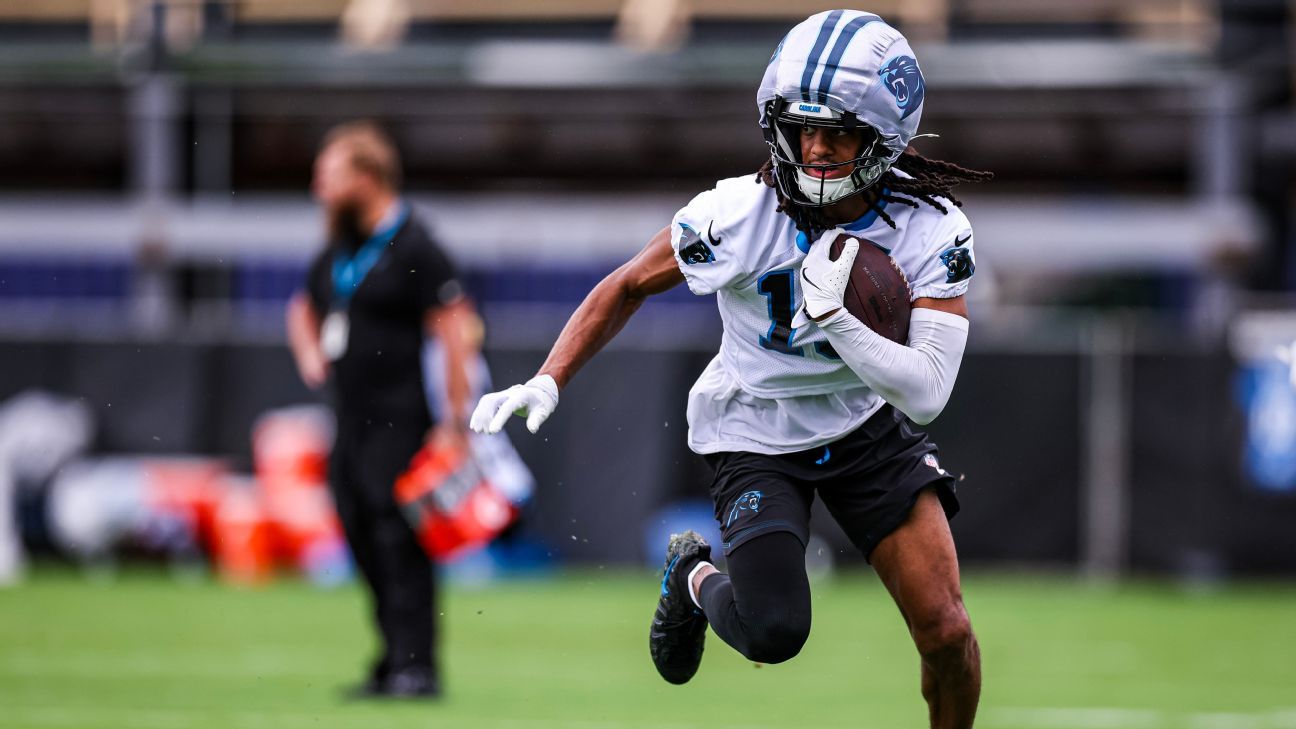 El receptor novato de los Panthers, Chris Brazzell II, sufre una lesión en la rodilla