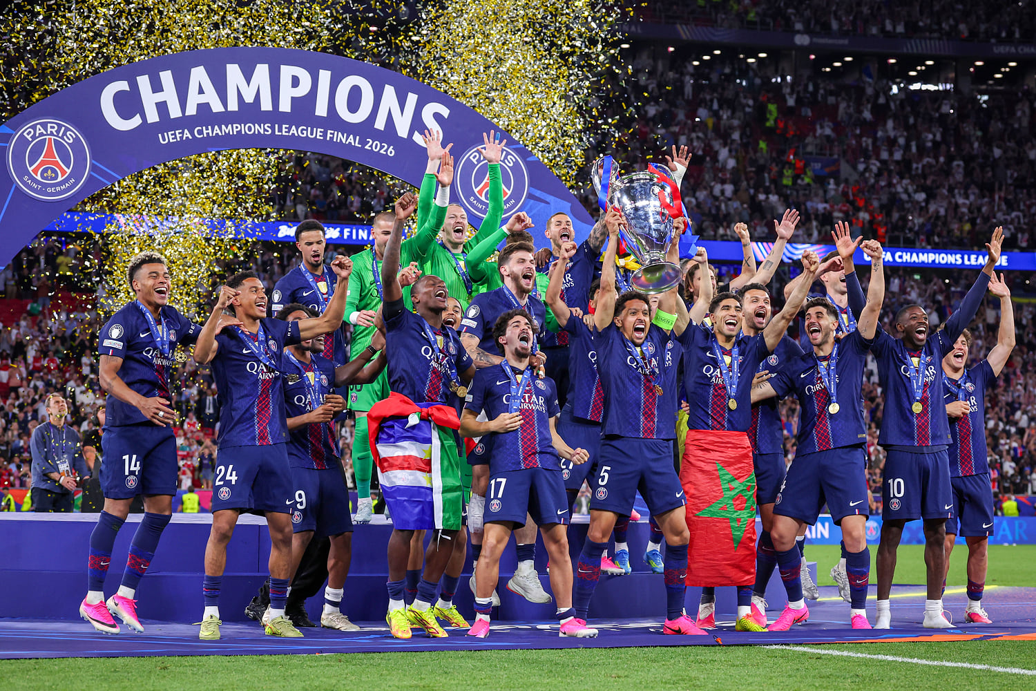 Paris Saint-Germain defeats Arsenal in penalty shootout to win second consecutive Champions League title