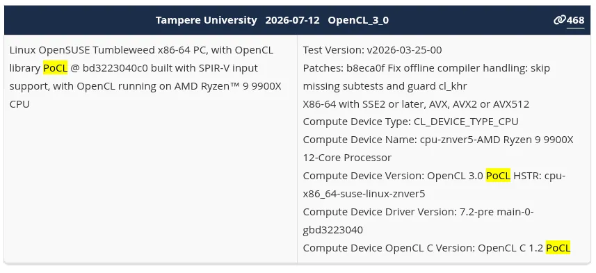 PoCL 7.2 Erreicht OpenCL 3.0-Konformität auf RISC-V und x86_64
