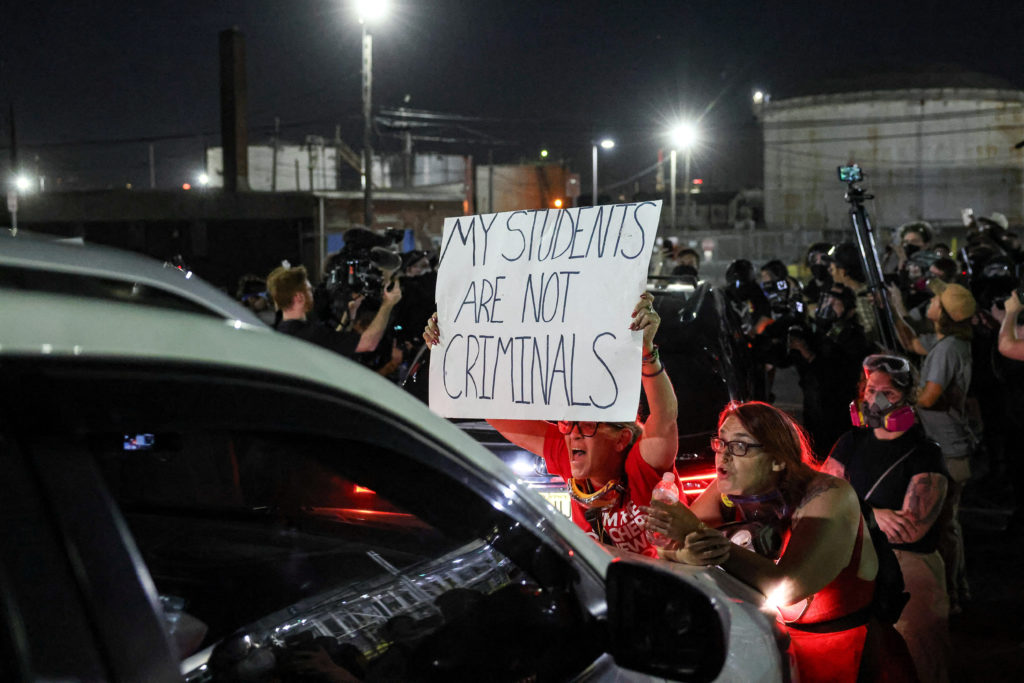 Protests and Arrests Outside New Jersey Immigration Detention Center