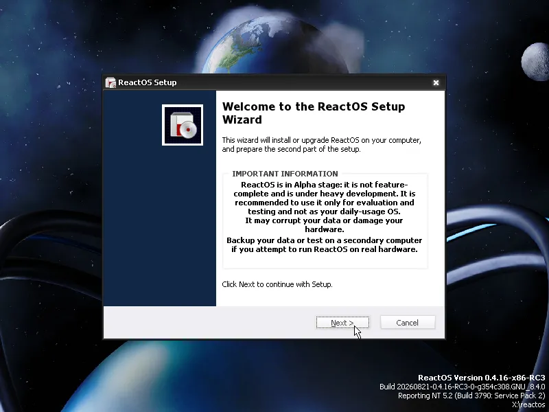 ReactOS 0.4.16 Released with New Installer and Hardware Support