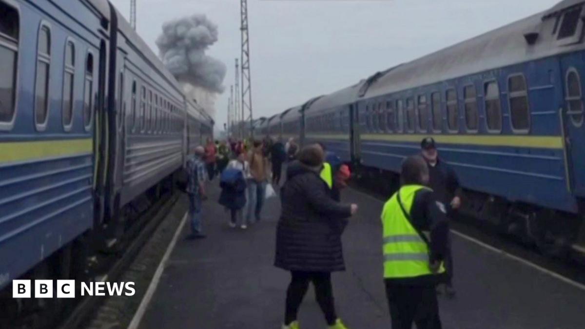 Russian Drone Strike Hits Train Near Poland After European Officials Pass Through