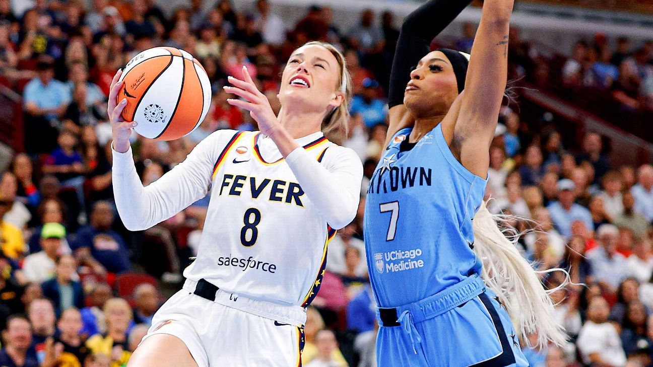 Sky's DiJonai Carrington Ejected for Foul on Fever’s Sophie Cunningham