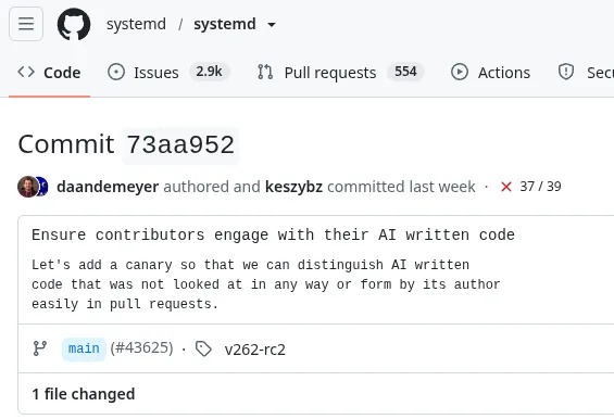systemd 262-rc2 Implements AI Code Review Canary