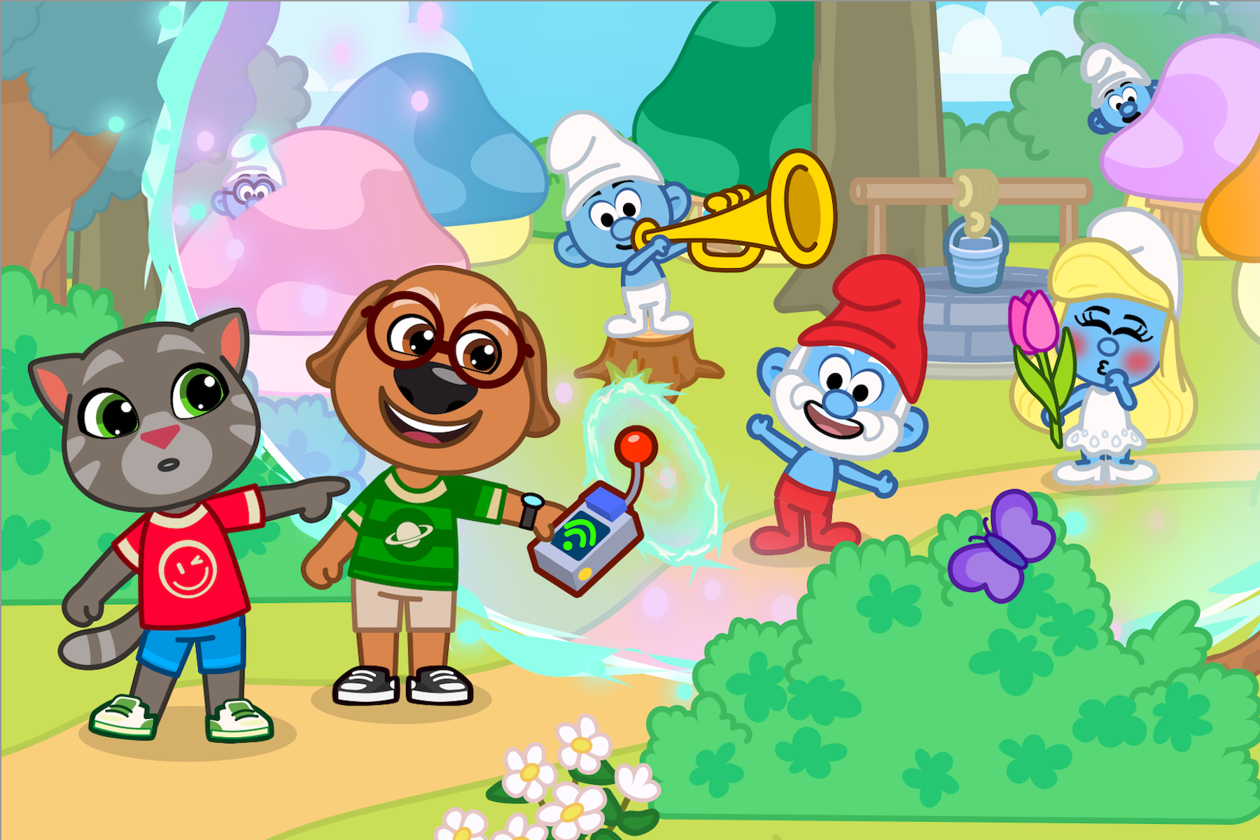 ‘Talking Tom & Friends: World’ Launches Smurfs Crossover