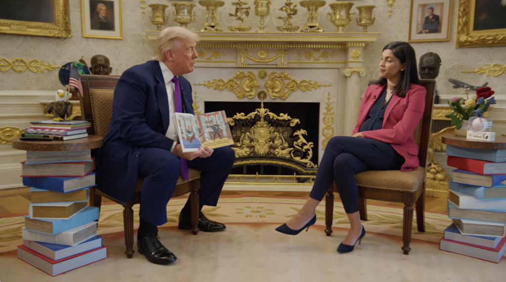 Trump Reads Children's Book, Discusses Past Presidents on Usha Vance's Podcast