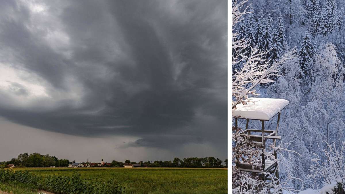 Unwetterwarnungen für Bayern: Starkregen, Gewitter und sinkende Schneefallgrenze