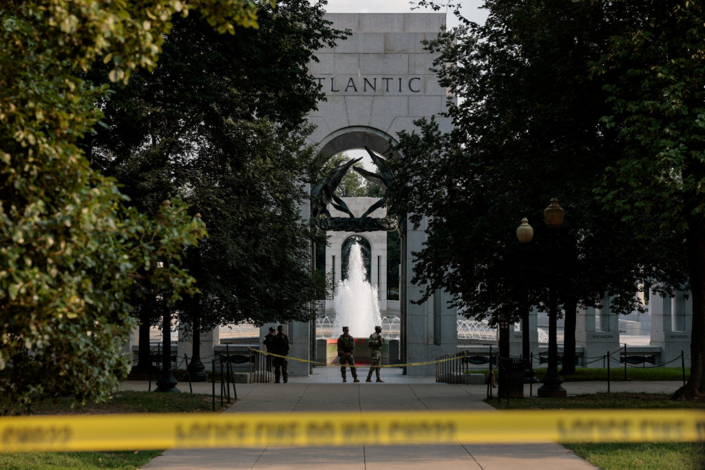 World War II Memorial Vandalized with Graffiti and Soap Bubbles