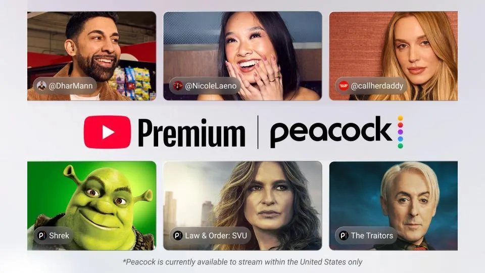 YouTube Premium Beinhaltet Peacock Streaming-Dienst