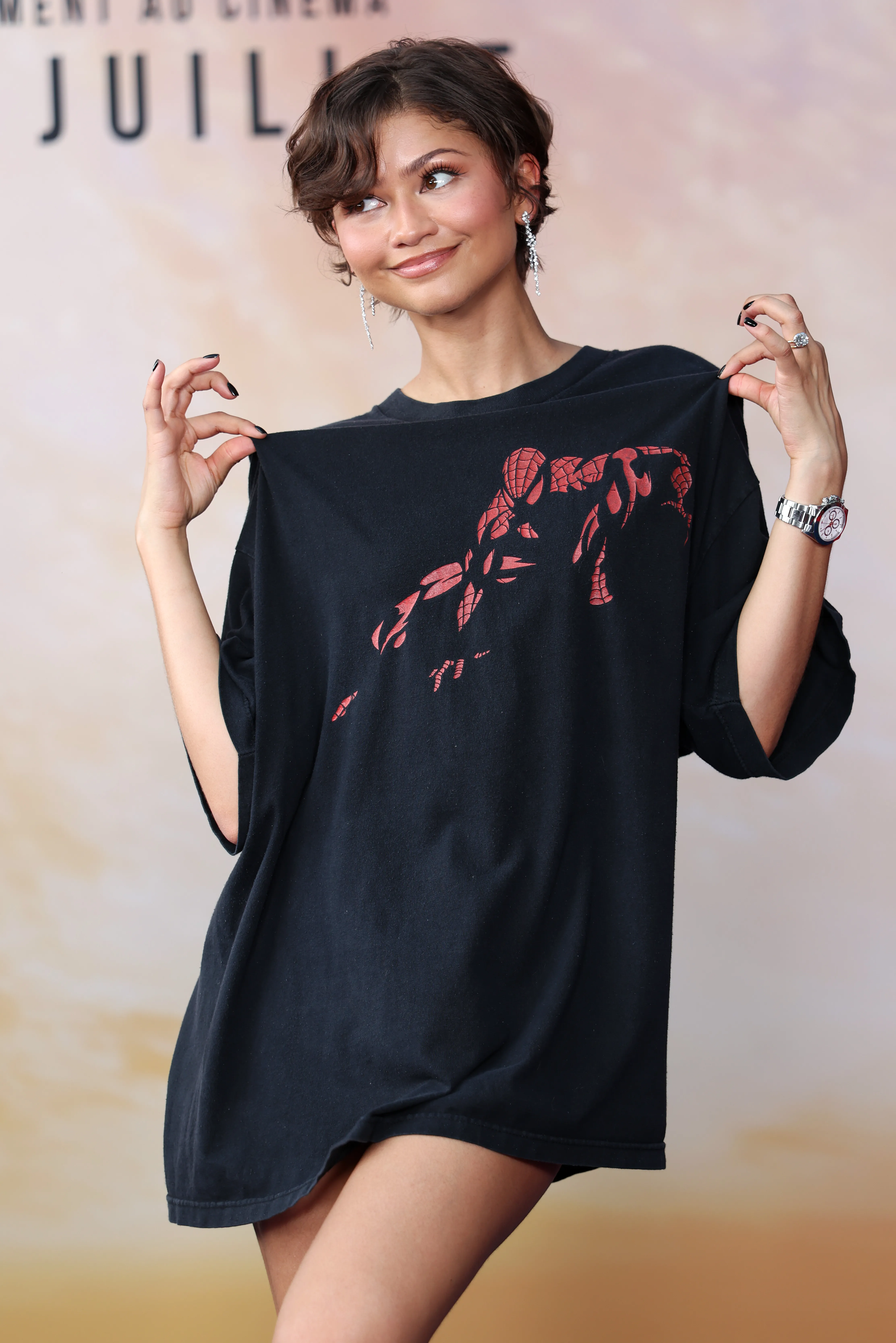 Zendaya Wears $35 Spider-Man T-Shirt at Paris Fan Event